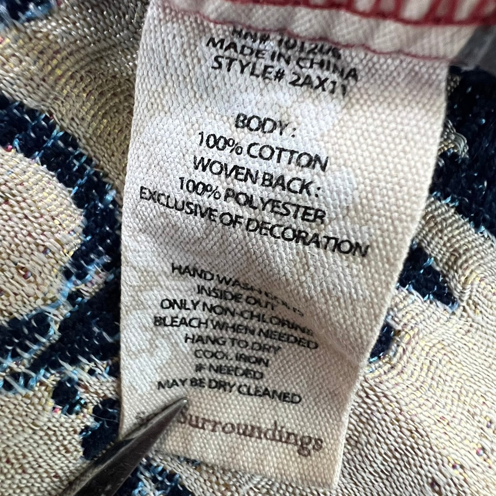 Soft Surroundings Flannel Tapestry Floral Back Tunic Shirt XL Boho Mixed Media - Picture 10 of 13